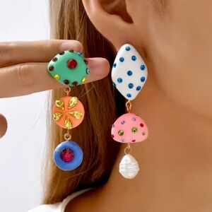 Colorful Acrylic Water Drop Earring’s Asymmetric